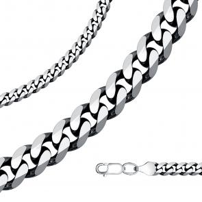 Цепь плетение Панцирное из черненого серебра Высоковы 585 ППГЧ 120 фото